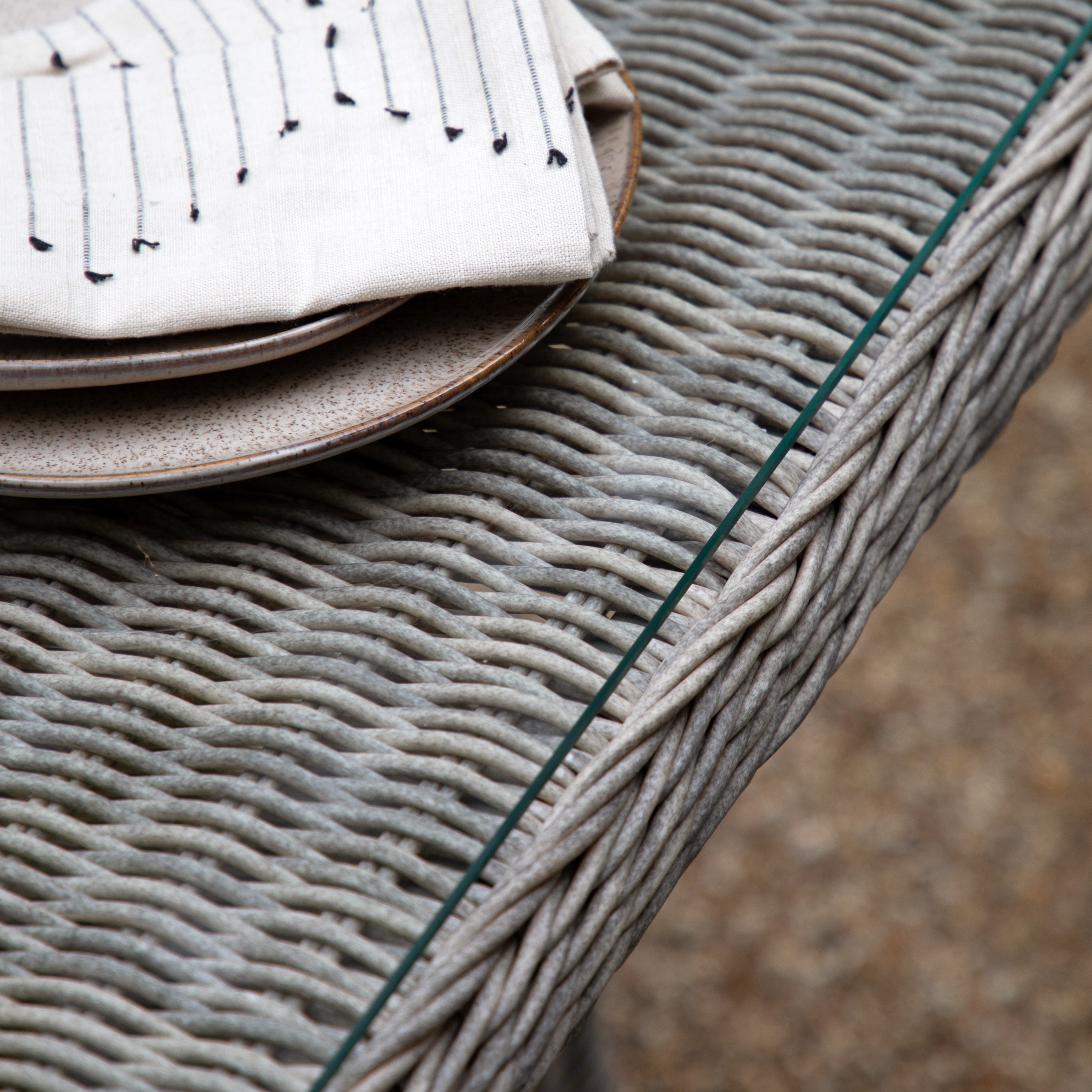 Romney Grey Rattan Outdoor Corner Dining Set With Rising Table